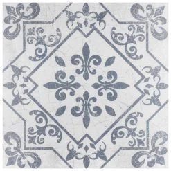 Atlantic Azul Encaustic 17-5/8 in. x 17-5/8 in. Ceramic Floor and Wall Tile (15.33 sq. ft. / case) by Merola Tile