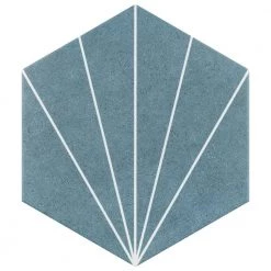 Aster Hex Azul 8-5/8 in. x 9-7/8 in. Porcelain Floor and Wall Tile (11.5 sq. ft./Case) by Merola Tile