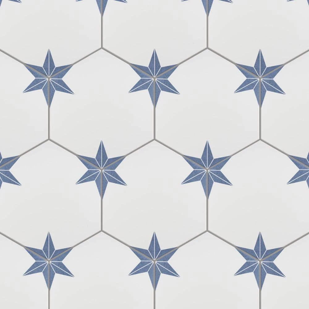 Stella Hex Azul 8-5/8 in. x 9-7/8 in. Porcelain Floor and Wall Tile (11.5 sq. ft./Case) by Merola Tile - Image 10