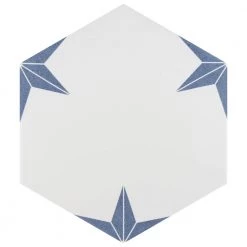 Stella Hex Azul 8-5/8 in. x 9-7/8 in. Porcelain Floor and Wall Tile (11.5 sq. ft./Case) by Merola Tile