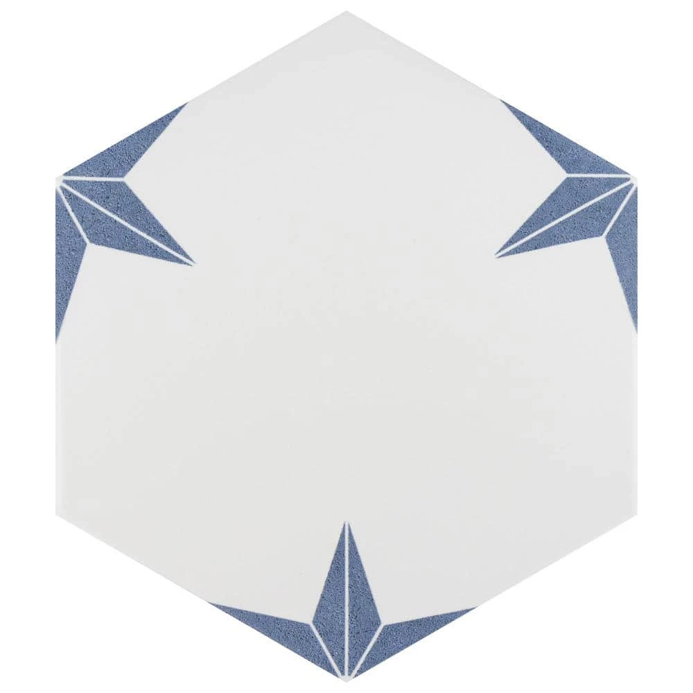 Stella Hex Azul 8-5/8 in. x 9-7/8 in. Porcelain Floor and Wall Tile (11.5 sq. ft./Case) by Merola Tile