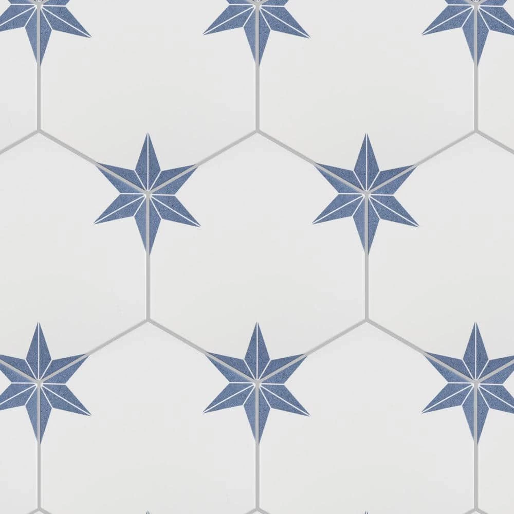 Stella Hex Azul 8-5/8 in. x 9-7/8 in. Porcelain Floor and Wall Tile (11.5 sq. ft./Case) by Merola Tile - Image 3