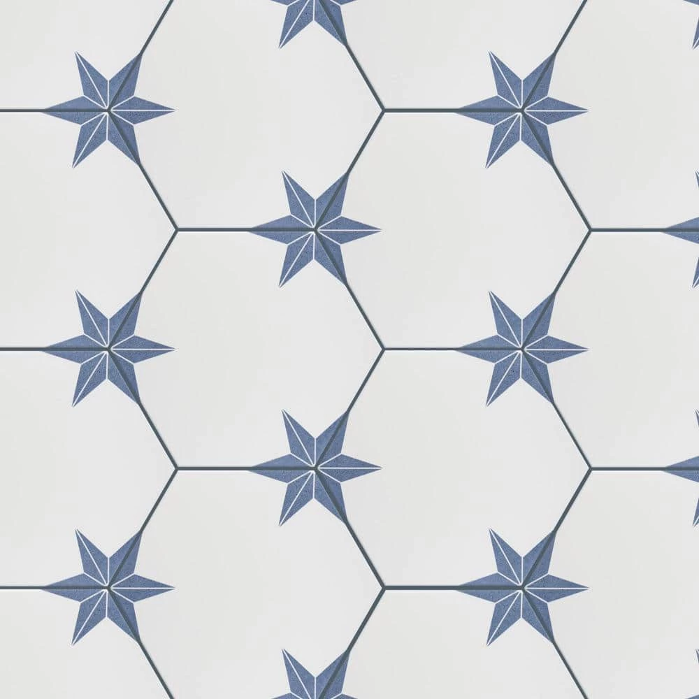 Stella Hex Azul 8-5/8 in. x 9-7/8 in. Porcelain Floor and Wall Tile (11.5 sq. ft./Case) by Merola Tile - Image 11