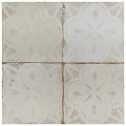 Kings Aurora White Encaustic 17-5/8 in. x 17-5/8 in. Ceramic Floor and Wall Tile (11.02 sq. ft./Case) by Merola Tile