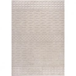 Xlendi High-Low Pile Moroccan Geometric Beige 8 ft. x 10 ft. Indoor/Outdoor Area Rug by JONATHAN Y