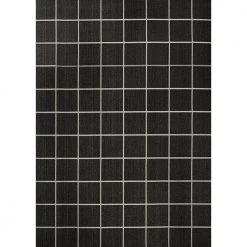 Grid Modern Black/Cream 4 ft. x 6 ft. Squares Indoor/Outdoor Area Rug by JONATHAN Y