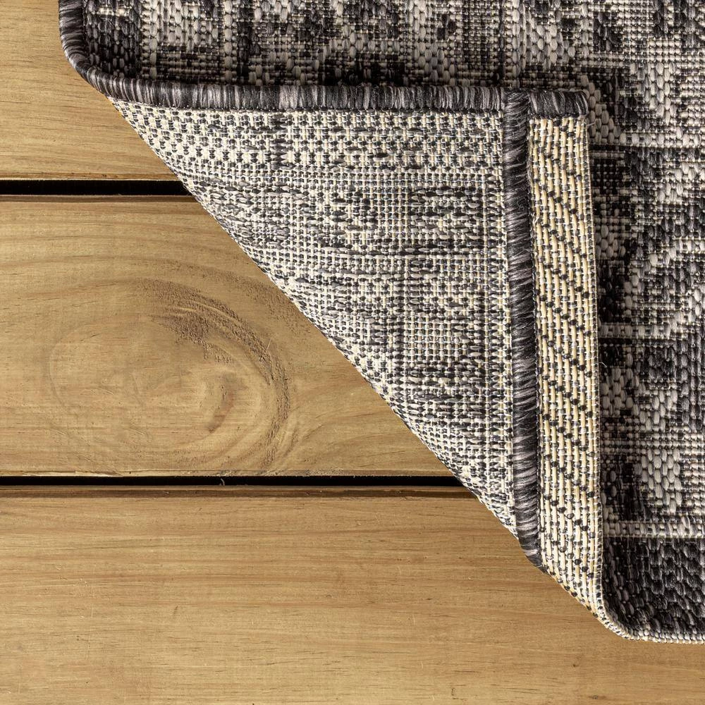 Palazzo Black/Gray 9 ft. x 12 ft. Vine and Border Textured Weave Indoor/Outdoor Area Rug by JONATHAN Y - Image 9