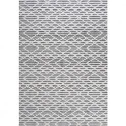 Ararat High-Low Pile Moroccan Diamond Modern Black/Ivory 8 ft. x 10 ft. Indoor/Outdoor Area Rug by JONATHAN Y