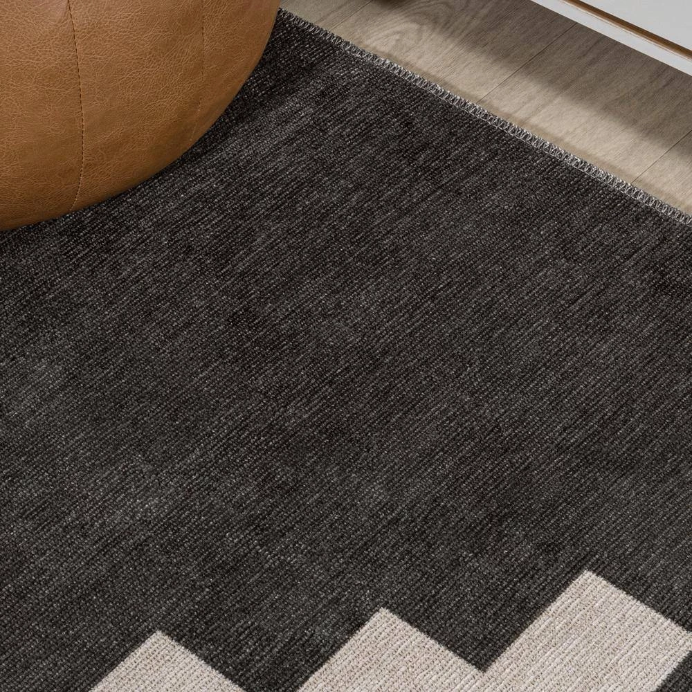 Adriel Geometric Tribal Medallion Machine-Washable Black/Ivory 9 ft. x 12 ft. Area Rug by JONATHAN Y - Image 6