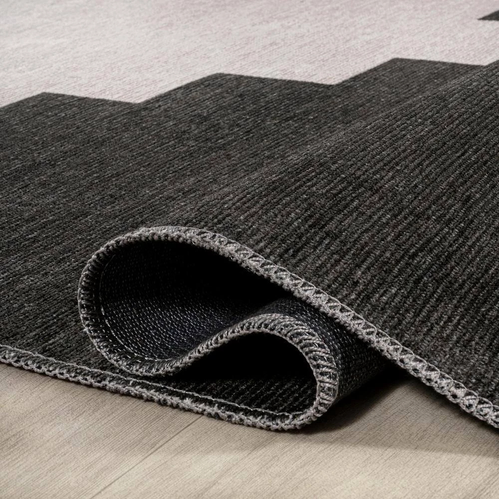 Adriel Geometric Tribal Medallion Machine-Washable Black/Ivory 9 ft. x 12 ft. Area Rug by JONATHAN Y - Image 8