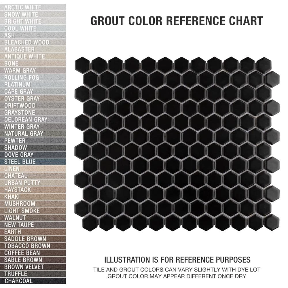 Metro Hex Matte Black 10-1/4 in. x 11-7/8 in. Porcelain Mosaic Tile (8.6 sq. ft./Case) by Merola Tile - Image 5