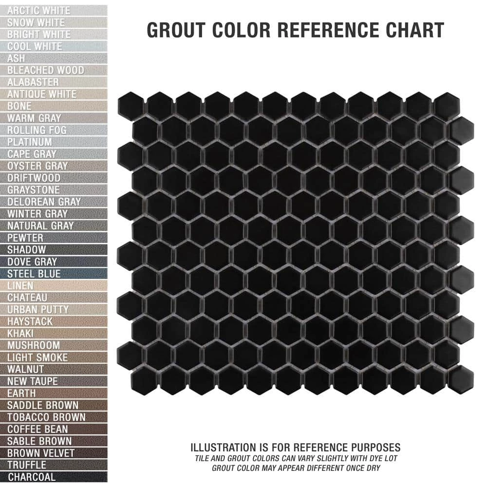 Metro Hex Matte Black 10-1/4 in. x 11-7/8 in. Porcelain Mosaic Tile (8.6 sq. ft./Case) by Merola Tile - Image 12