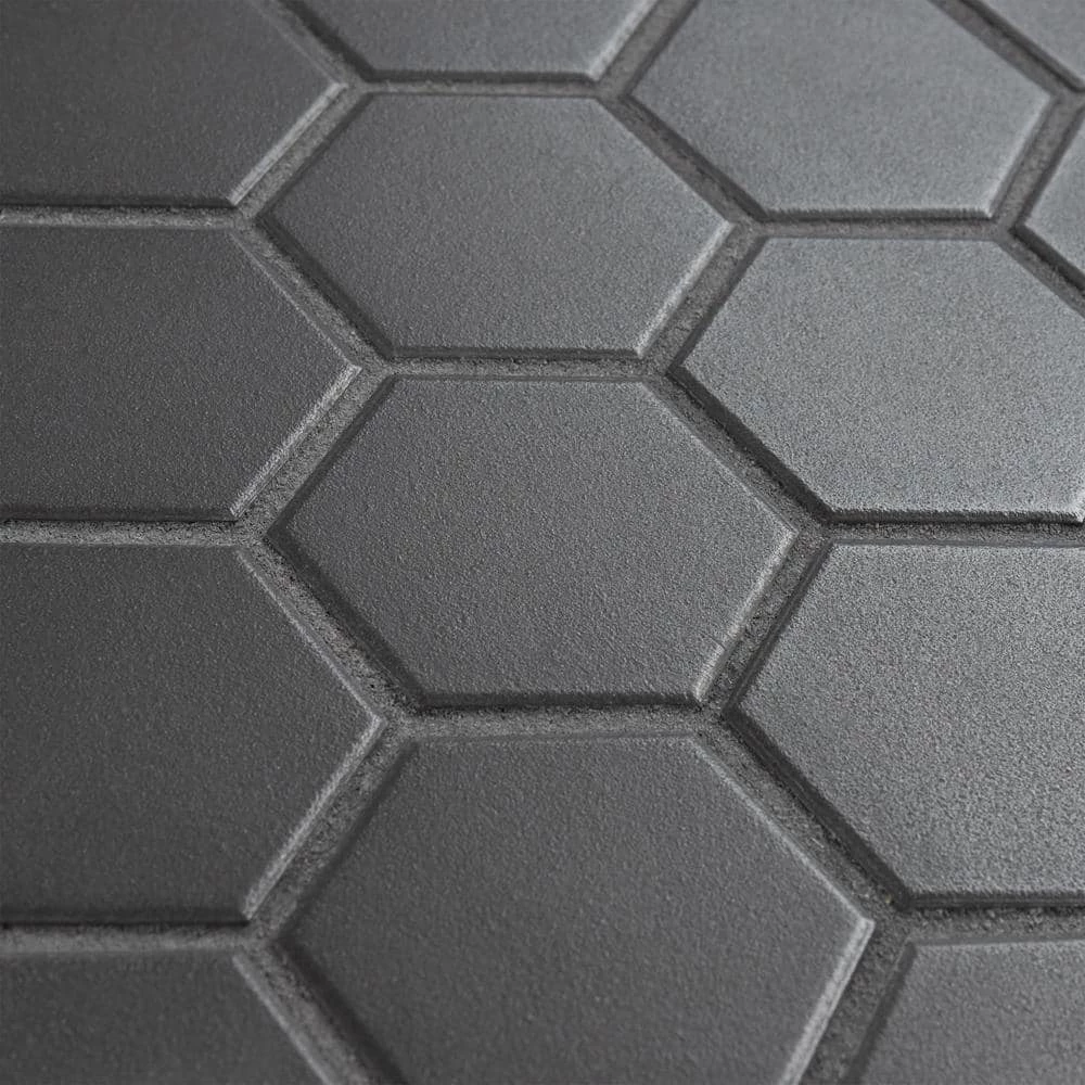 Gotham 2" Hex Black 11-1/8 in. x 12-5/8 in. Porcelain Mosaic Tile (10 sq. ft./Case) by Merola Tile - Image 5