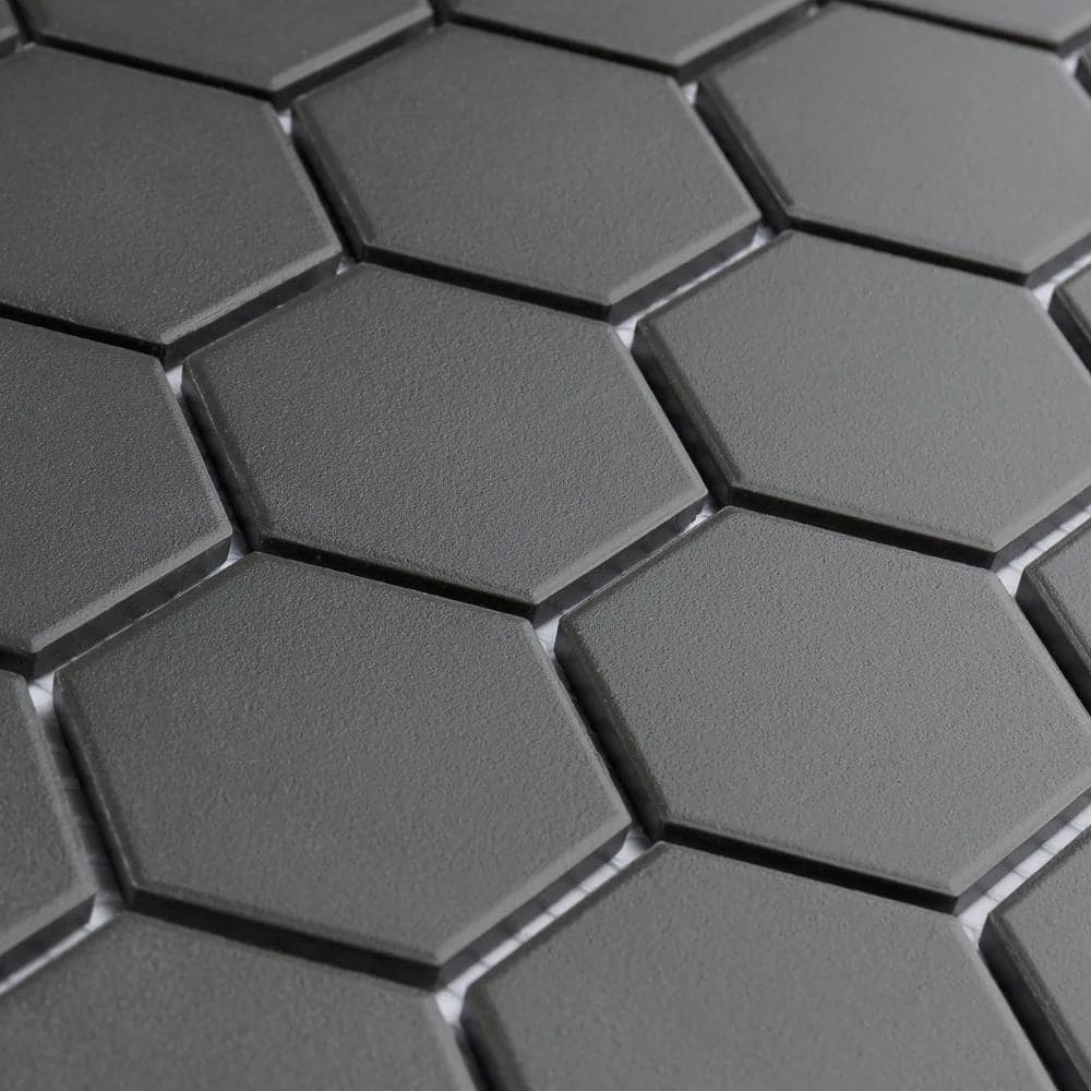 Gotham 2" Hex Black 11-1/8 in. x 12-5/8 in. Porcelain Mosaic Tile (10 sq. ft./Case) by Merola Tile - Image 3