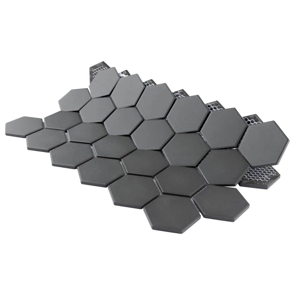Gotham 2" Hex Black 11-1/8 in. x 12-5/8 in. Porcelain Mosaic Tile (10 sq. ft./Case) by Merola Tile - Image 11