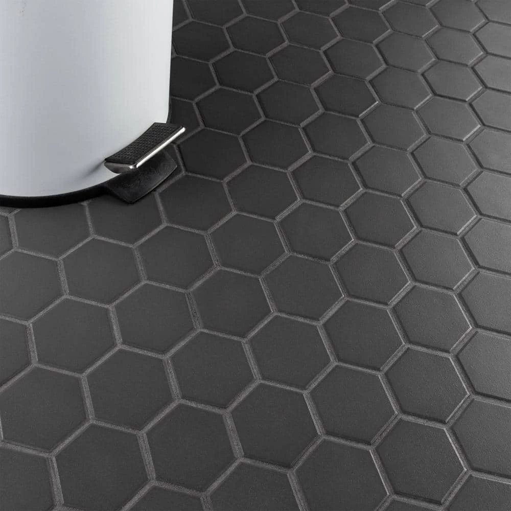 Gotham 2" Hex Black 11-1/8 in. x 12-5/8 in. Porcelain Mosaic Tile (10 sq. ft./Case) by Merola Tile - Image 14