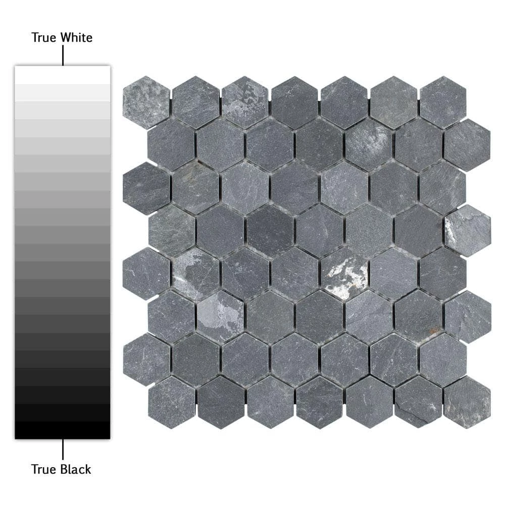 Crag Hexagon Black 11-1/8 in. x 11-1/8 in. x 8 mm Slate Mosaic Tile (0.86 sq. ft./Each) by Merola Tile - Image 9