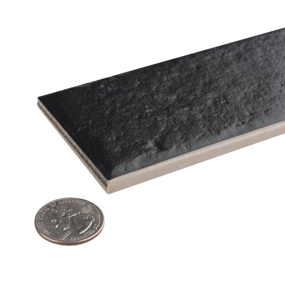 Brooklin Brick Black 2-3/8 in. x 9-1/2 in. Porcelain Floor and Wall Tile (5.78 sq. ft./Case) by Merola Tile - Image 6
