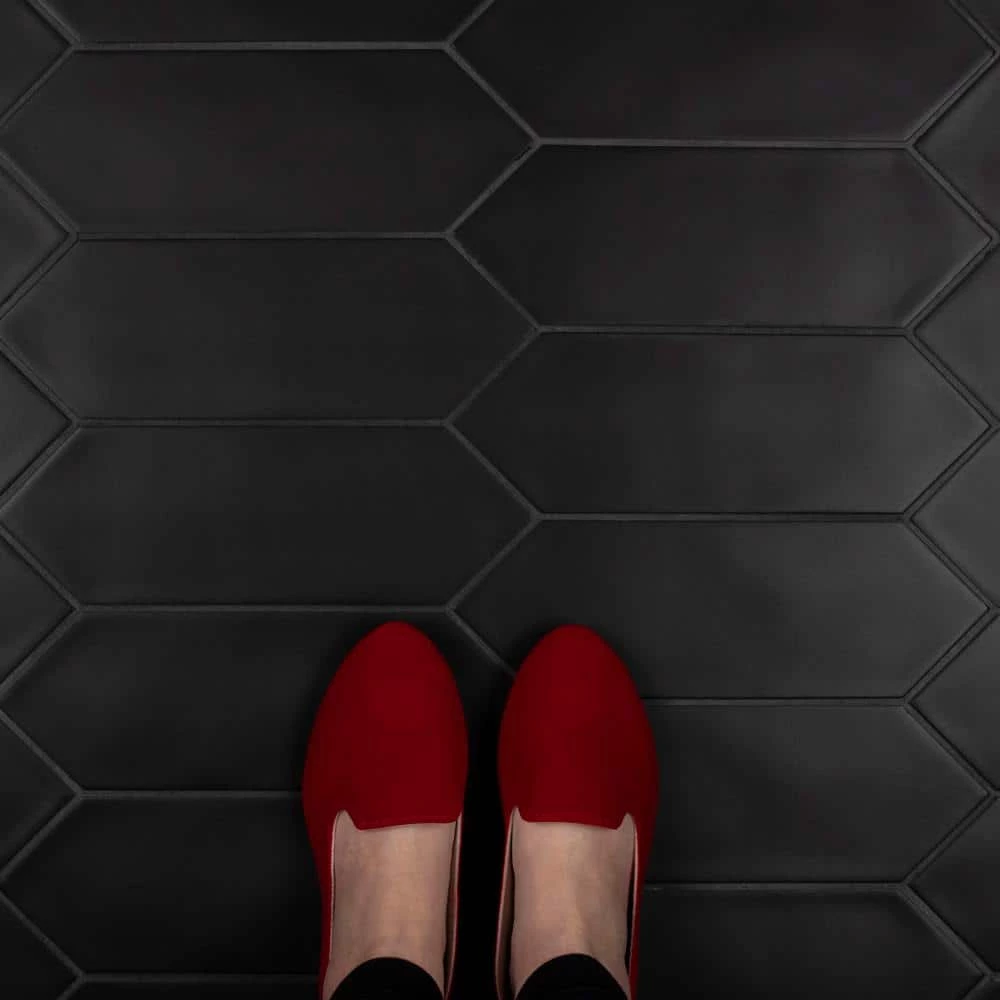 Kite Black 3-7/8 in. x 11-3/4 in. Porcelain Floor and Wall Tile (11.2 sq. ft./Case) by Merola Tile - Image 9