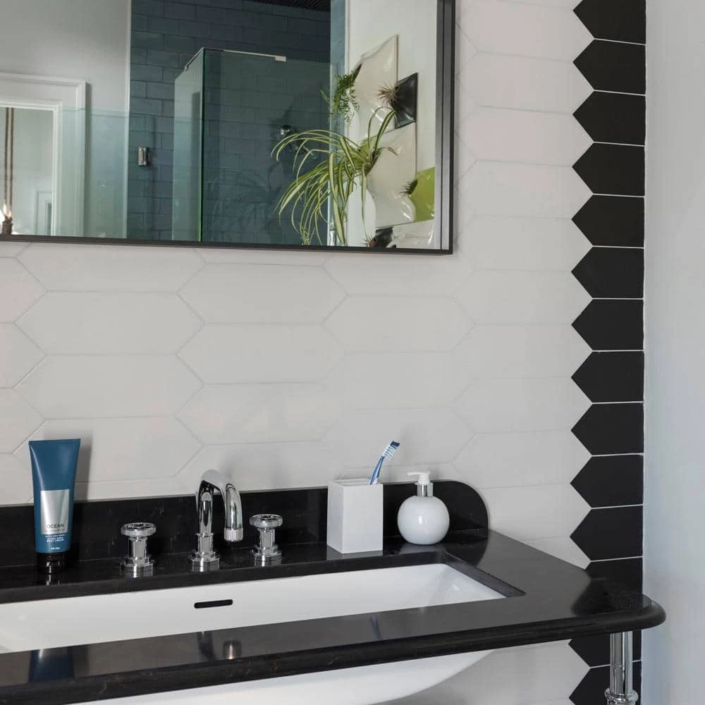 Kite Black 3-7/8 in. x 11-3/4 in. Porcelain Floor and Wall Tile (11.2 sq. ft./Case) by Merola Tile - Image 10