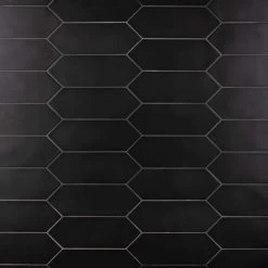 Kite Black 3-7/8 in. x 11-3/4 in. Porcelain Floor and Wall Tile (11.2 sq. ft./Case) by Merola Tile