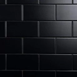 Crown Heights 3 in. x 6 in. Matte Black Ceramic Wall Tile (6.03 sq. ft. /Case) by Merola Tile