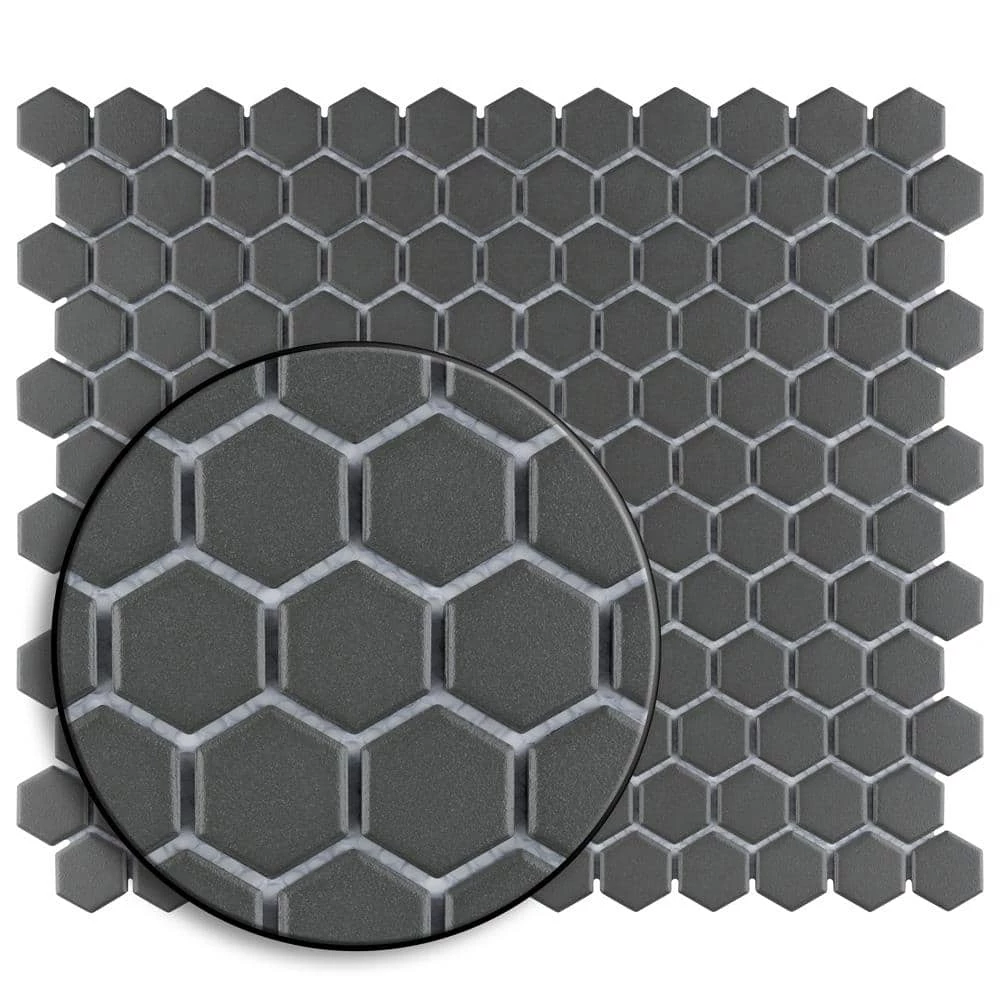 Gotham Hex Black 10-1/4 in. x 11-3/4 in. Porcelain Unglazed Mosaic (8.6 sq. ft./Case) by Merola Tile - Image 10