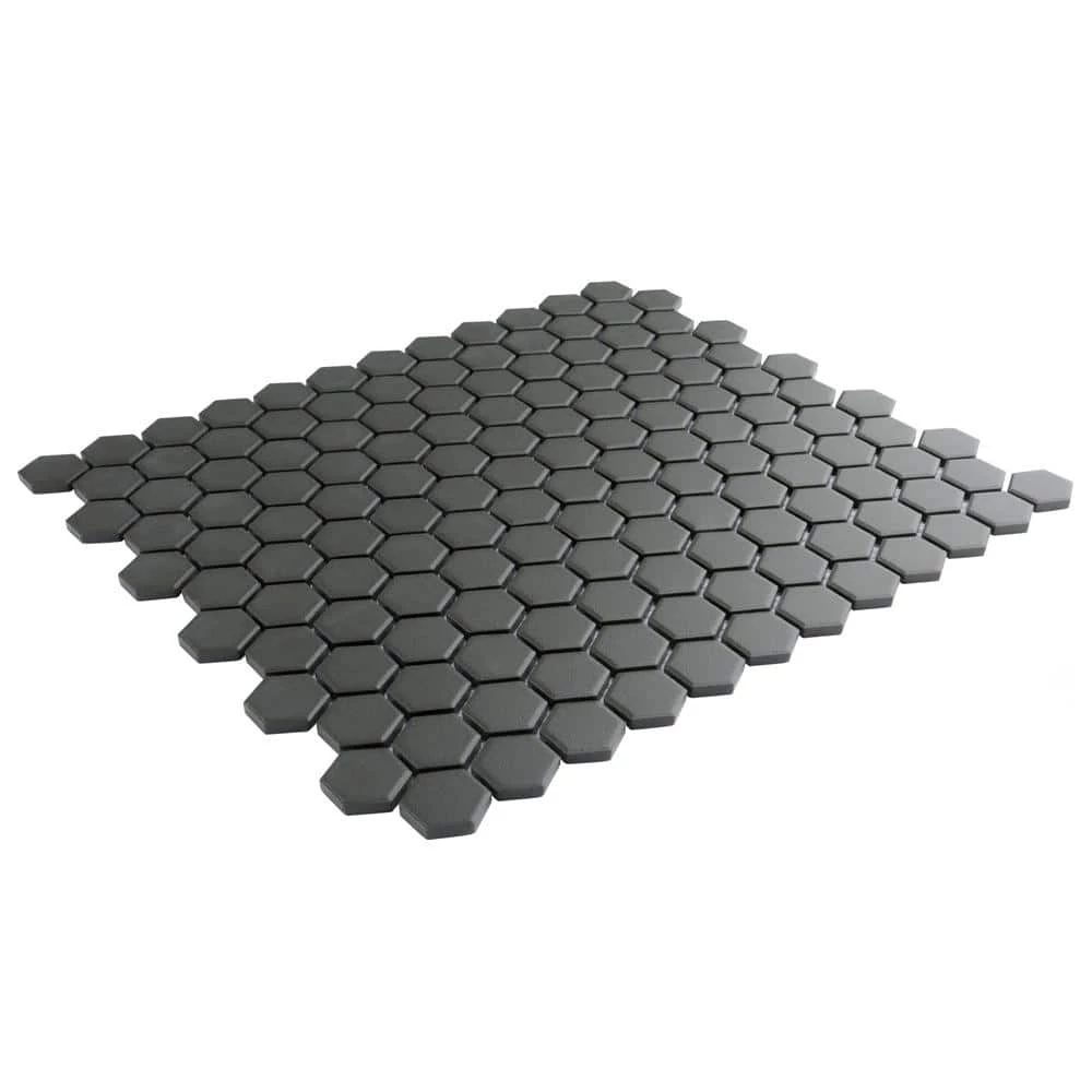 Gotham Hex Black 10-1/4 in. x 11-3/4 in. Porcelain Unglazed Mosaic (8.6 sq. ft./Case) by Merola Tile - Image 4