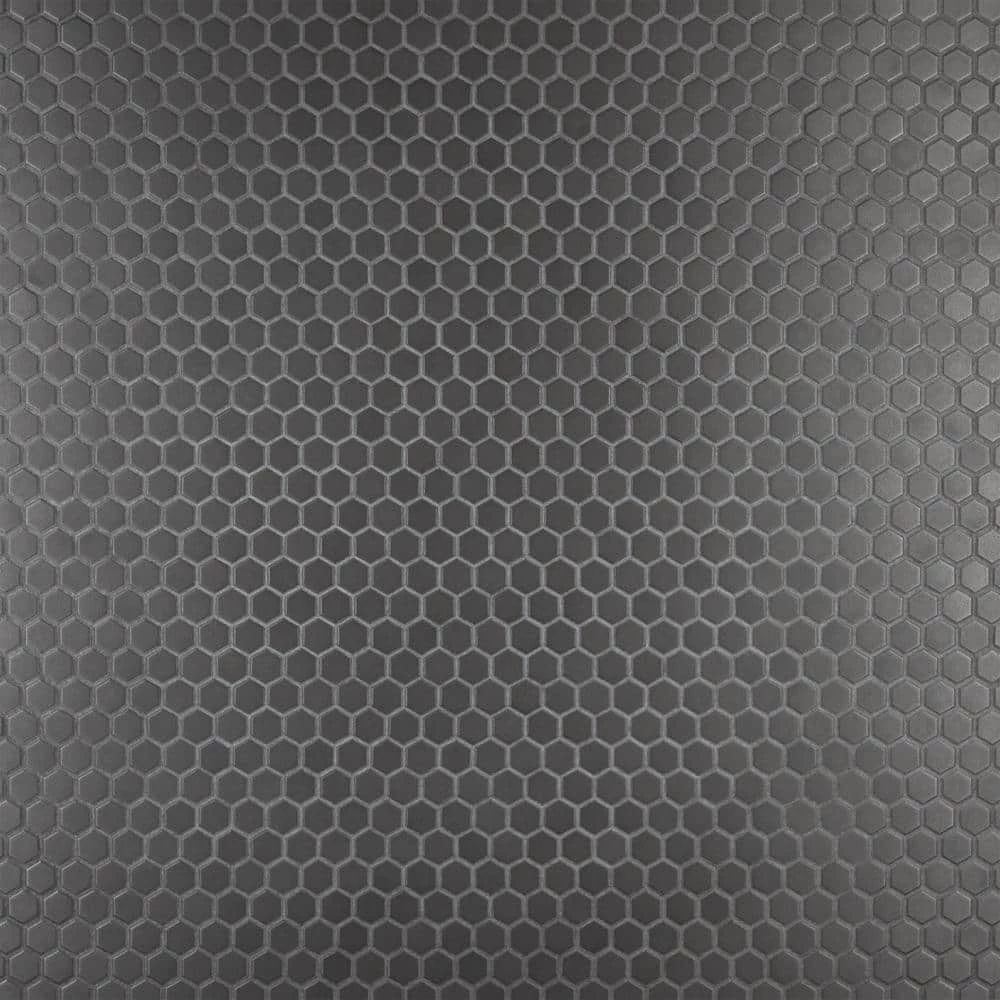 Gotham Hex Black 10-1/4 in. x 11-3/4 in. Porcelain Unglazed Mosaic (8.6 sq. ft./Case) by Merola Tile - Image 8