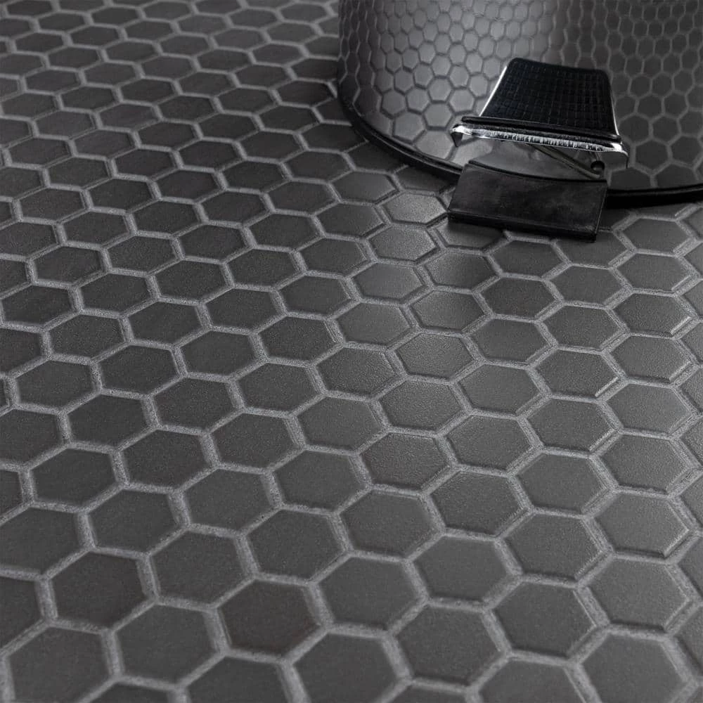 Gotham Hex Black 10-1/4 in. x 11-3/4 in. Porcelain Unglazed Mosaic (8.6 sq. ft./Case) by Merola Tile - Image 14