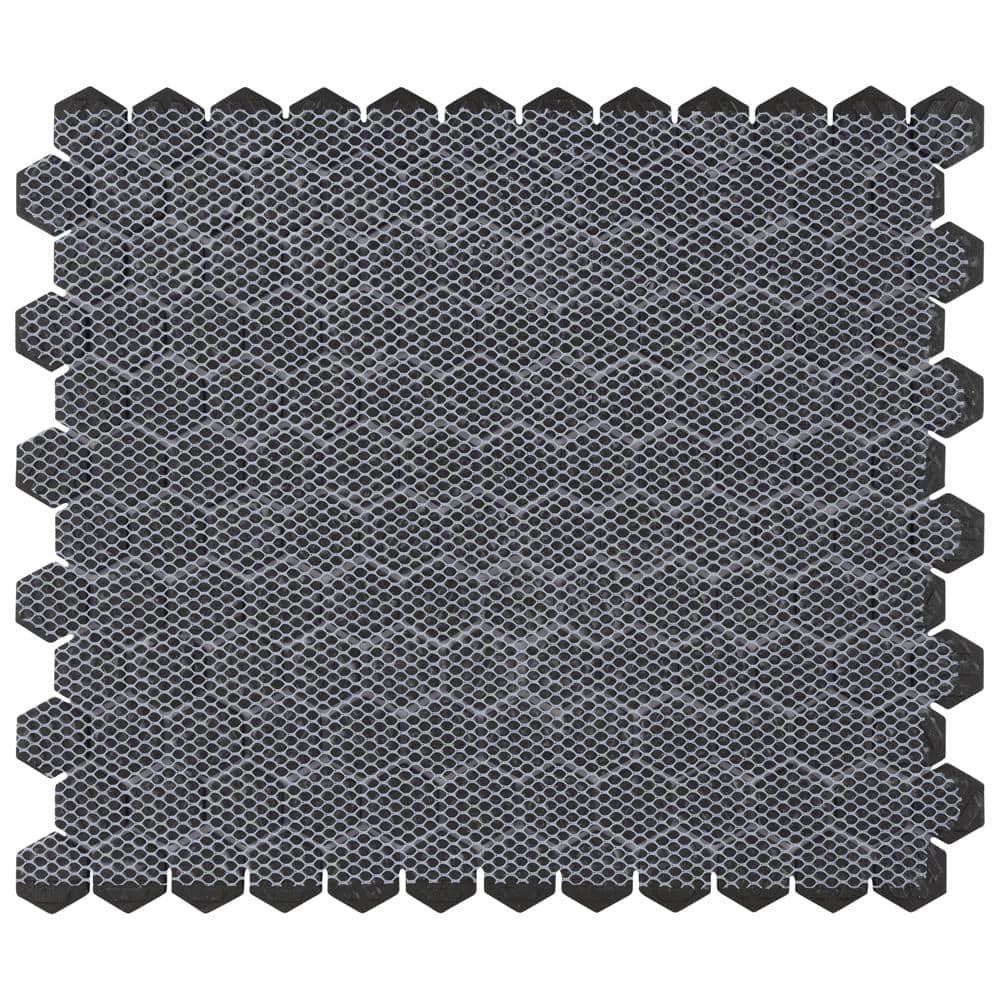 Gotham Hex Black 10-1/4 in. x 11-3/4 in. Porcelain Unglazed Mosaic (8.6 sq. ft./Case) by Merola Tile - Image 12