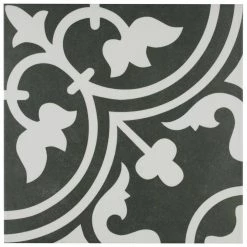 Arte Black 9-3/4 in. x 9-3/4 in. Porcelain Floor and Wall Tile (10.88 sq.ft./Case) by Merola Tile