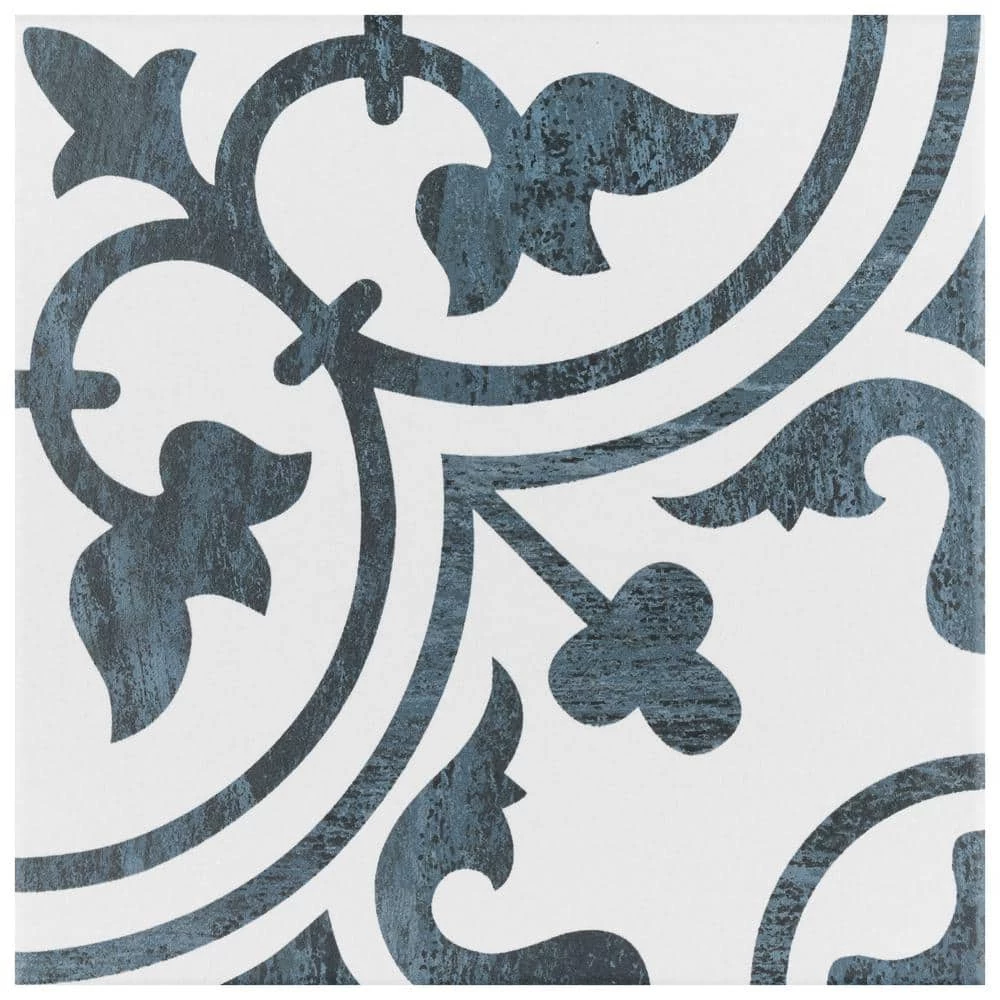 Cassis Arte Black 9-3/4 in. x 9-3/4 in. Porcelain Floor and Wall Tile (10.88 sq. ft./Case) by Merola Tile - Image 9
