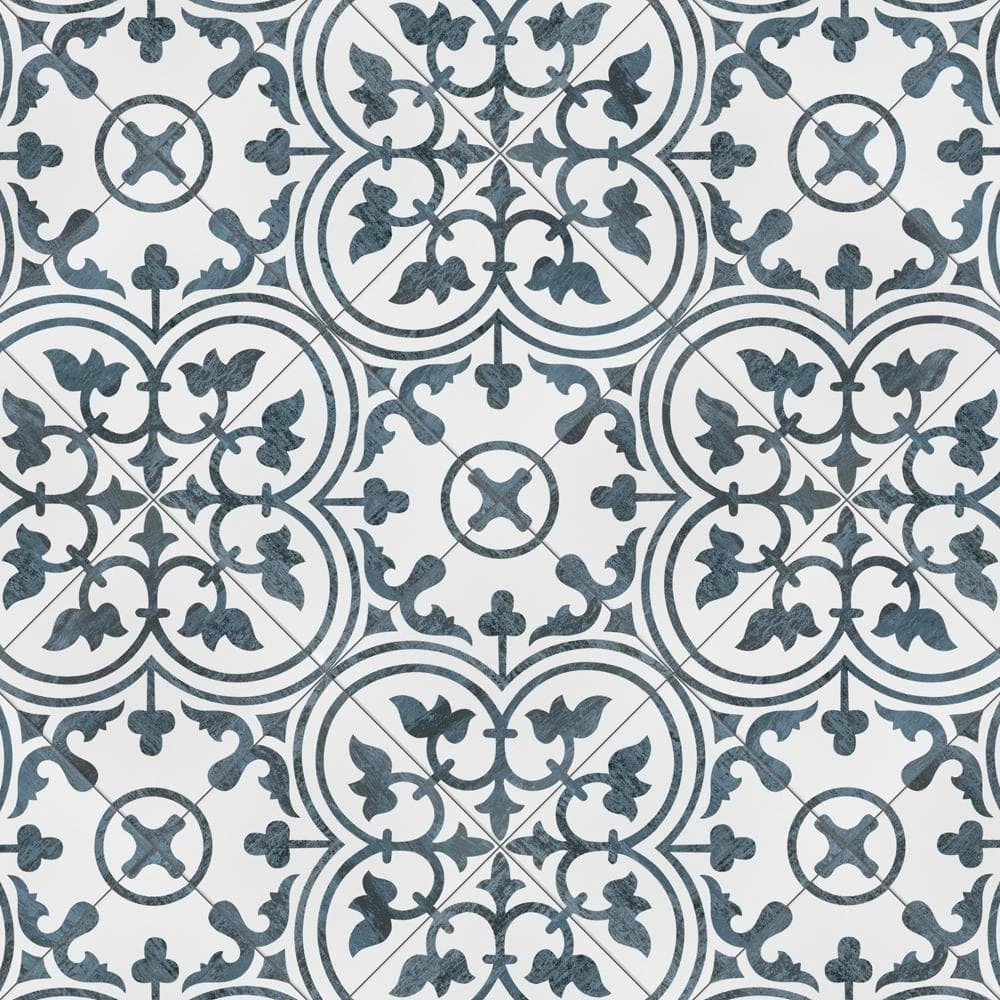 Cassis Arte Black 9-3/4 in. x 9-3/4 in. Porcelain Floor and Wall Tile (10.88 sq. ft./Case) by Merola Tile - Image 6