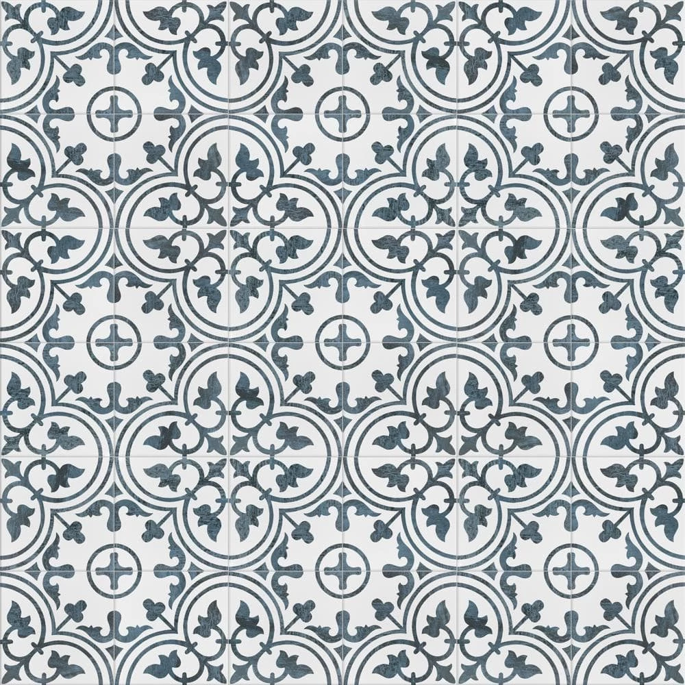 Cassis Arte Black 9-3/4 in. x 9-3/4 in. Porcelain Floor and Wall Tile (10.88 sq. ft./Case) by Merola Tile - Image 7