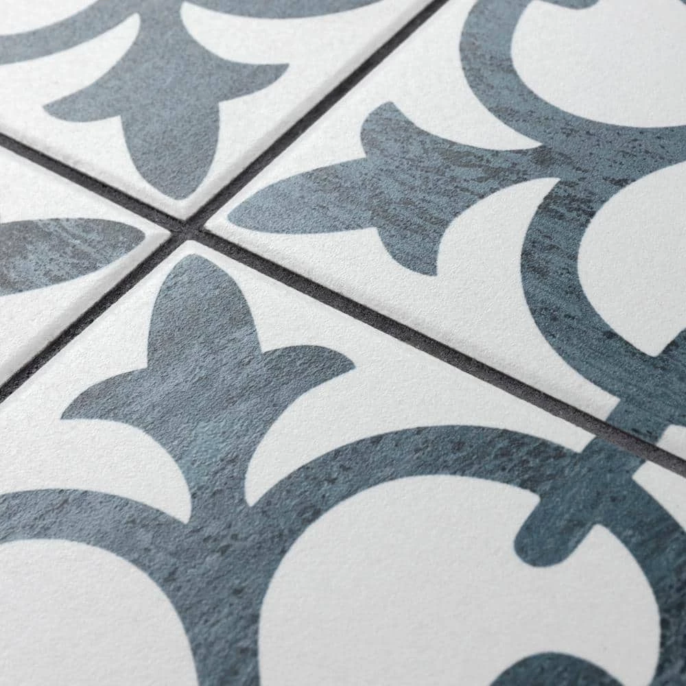 Cassis Arte Black 9-3/4 in. x 9-3/4 in. Porcelain Floor and Wall Tile (10.88 sq. ft./Case) by Merola Tile - Image 4