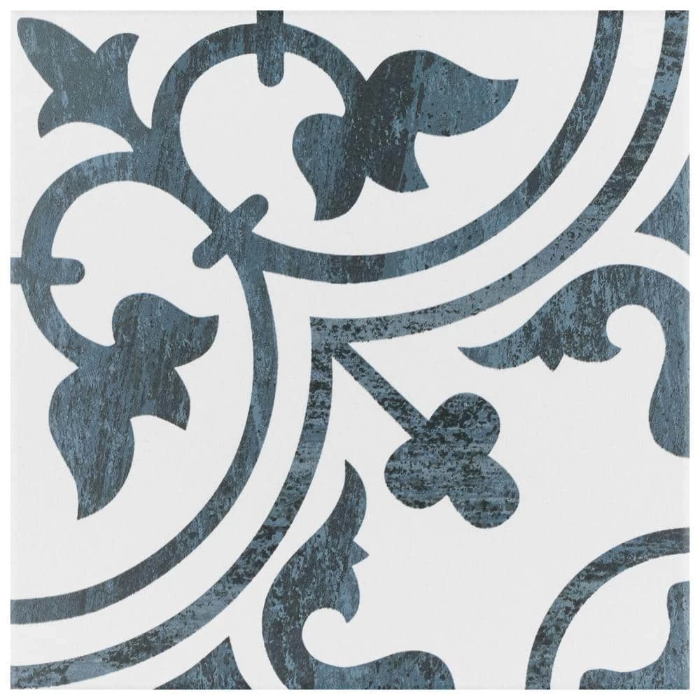 Cassis Arte Black 9-3/4 in. x 9-3/4 in. Porcelain Floor and Wall Tile (10.88 sq. ft./Case) by Merola Tile - Image 8