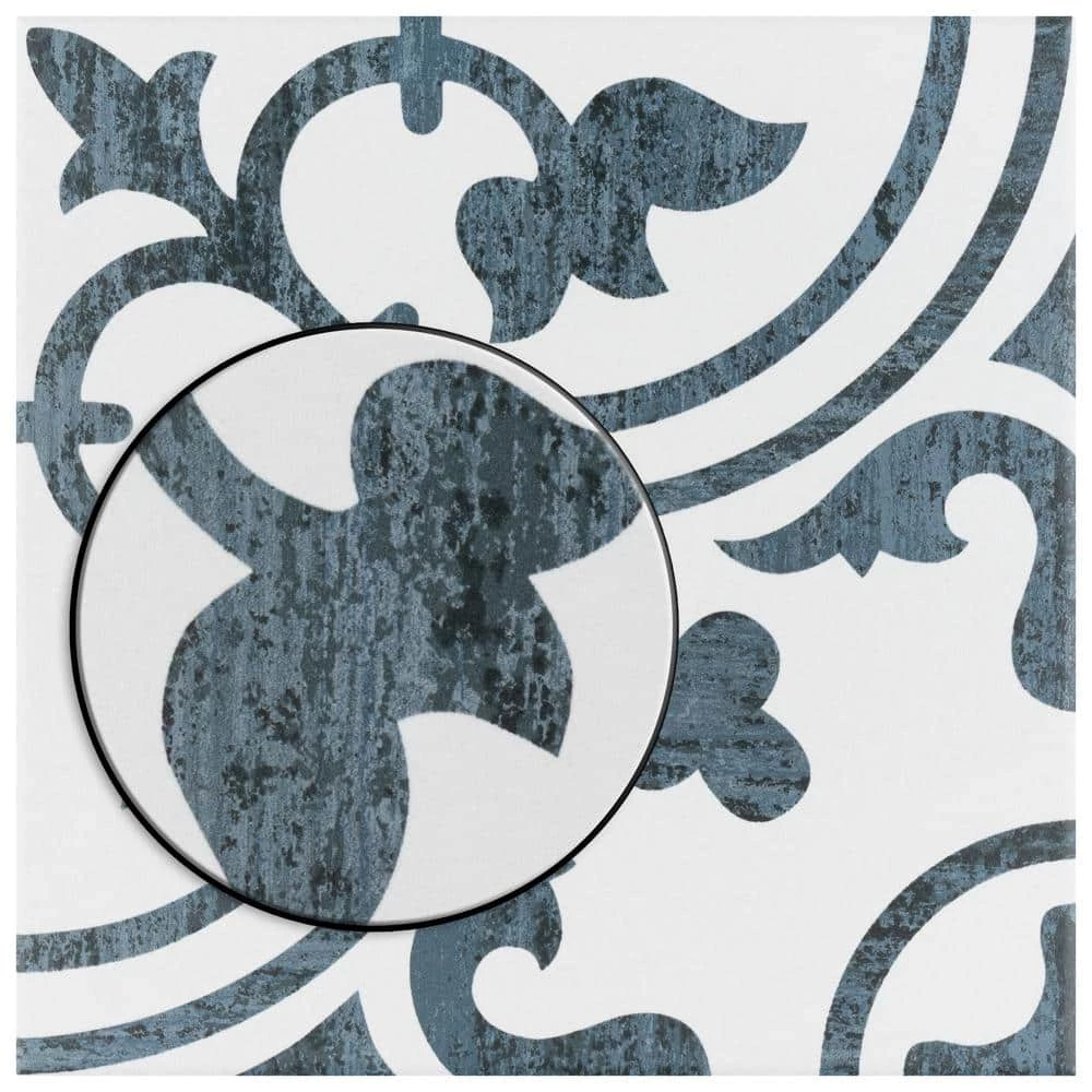 Cassis Arte Black 9-3/4 in. x 9-3/4 in. Porcelain Floor and Wall Tile (10.88 sq. ft./Case) by Merola Tile - Image 12