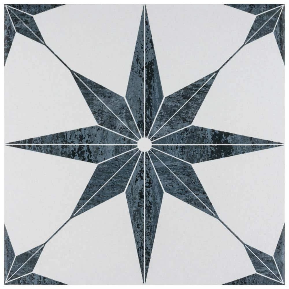 Cassis Stella Black 9-3/4 in. x 9-3/4 in. Porcelain Floor and Wall Tile (10.88 sq. ft./Case) by Merola Tile - Image 10
