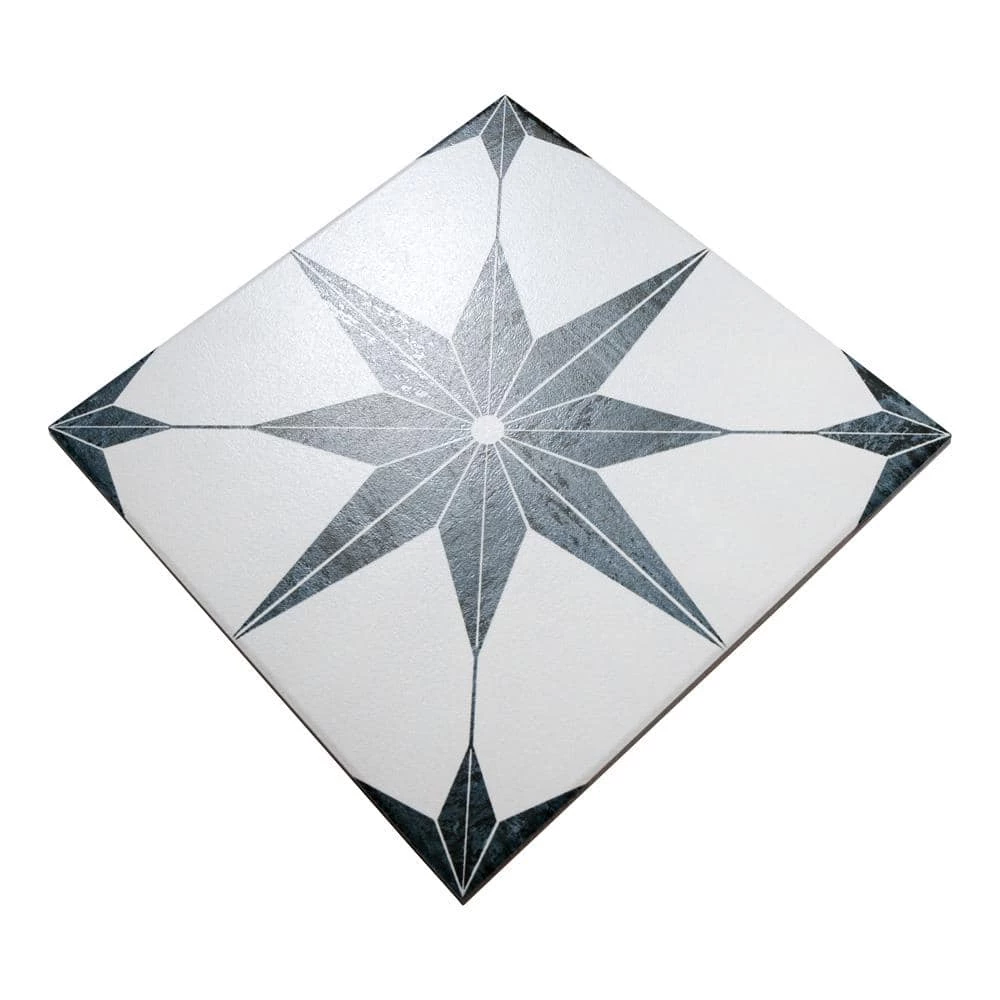 Cassis Stella Black 9-3/4 in. x 9-3/4 in. Porcelain Floor and Wall Tile (10.88 sq. ft./Case) by Merola Tile - Image 3