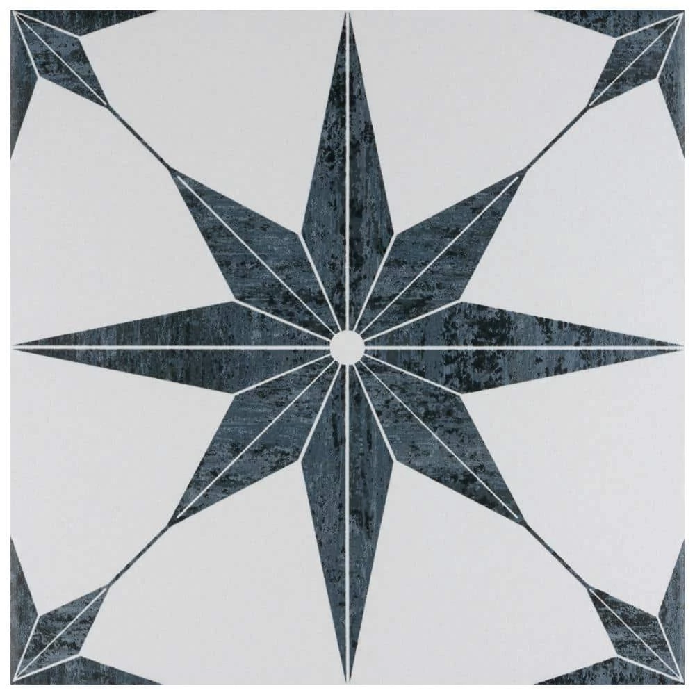 Cassis Stella Black 9-3/4 in. x 9-3/4 in. Porcelain Floor and Wall Tile (10.88 sq. ft./Case) by Merola Tile - Image 9