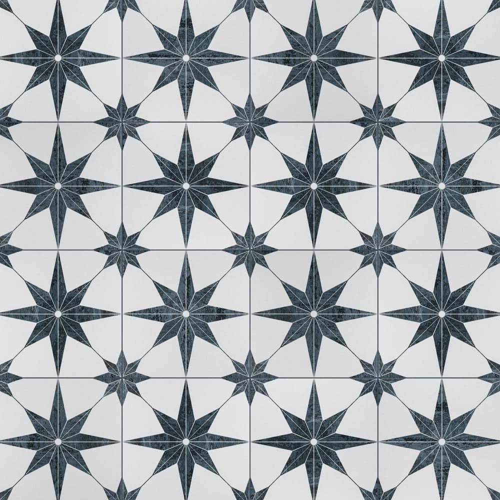 Cassis Stella Black 9-3/4 in. x 9-3/4 in. Porcelain Floor and Wall Tile (10.88 sq. ft./Case) by Merola Tile - Image 6