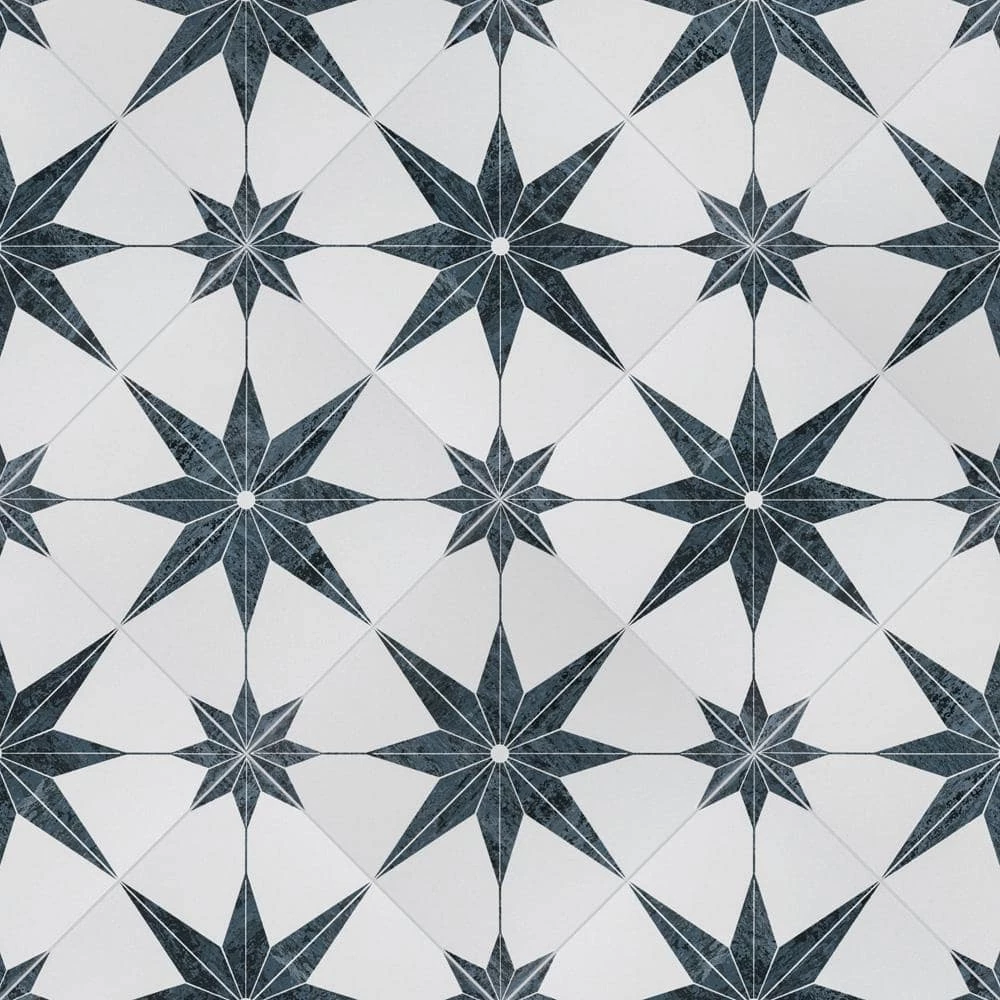 Cassis Stella Black 9-3/4 in. x 9-3/4 in. Porcelain Floor and Wall Tile (10.88 sq. ft./Case) by Merola Tile - Image 7