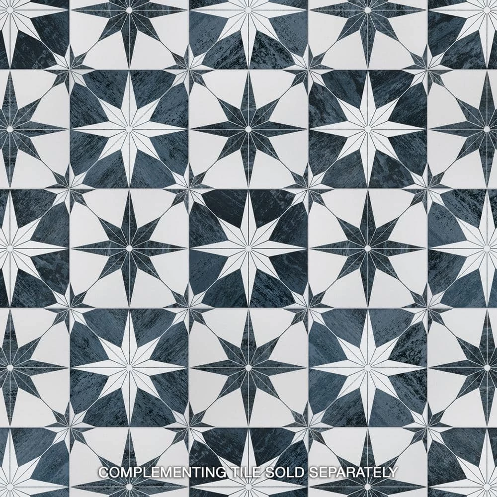 Cassis Stella Black 9-3/4 in. x 9-3/4 in. Porcelain Floor and Wall Tile (10.88 sq. ft./Case) by Merola Tile - Image 8