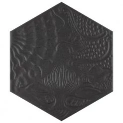 Gaudi Hex Black 8-5/8 in. x 9-7/8 in. Porcelain Floor and Wall Tile (11.56 sq. ft. / case) by Merola Tile