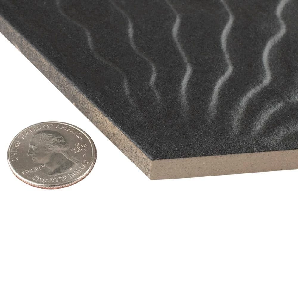 Gaudi Hex Black 8-5/8 in. x 9-7/8 in. Porcelain Floor and Wall Tile (11.56 sq. ft. / case) by Merola Tile - Image 7