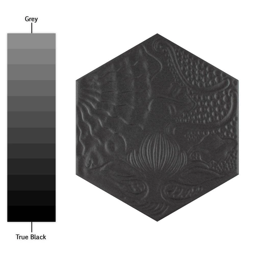 Gaudi Hex Black 8-5/8 in. x 9-7/8 in. Porcelain Floor and Wall Tile (11.56 sq. ft. / case) by Merola Tile - Image 8