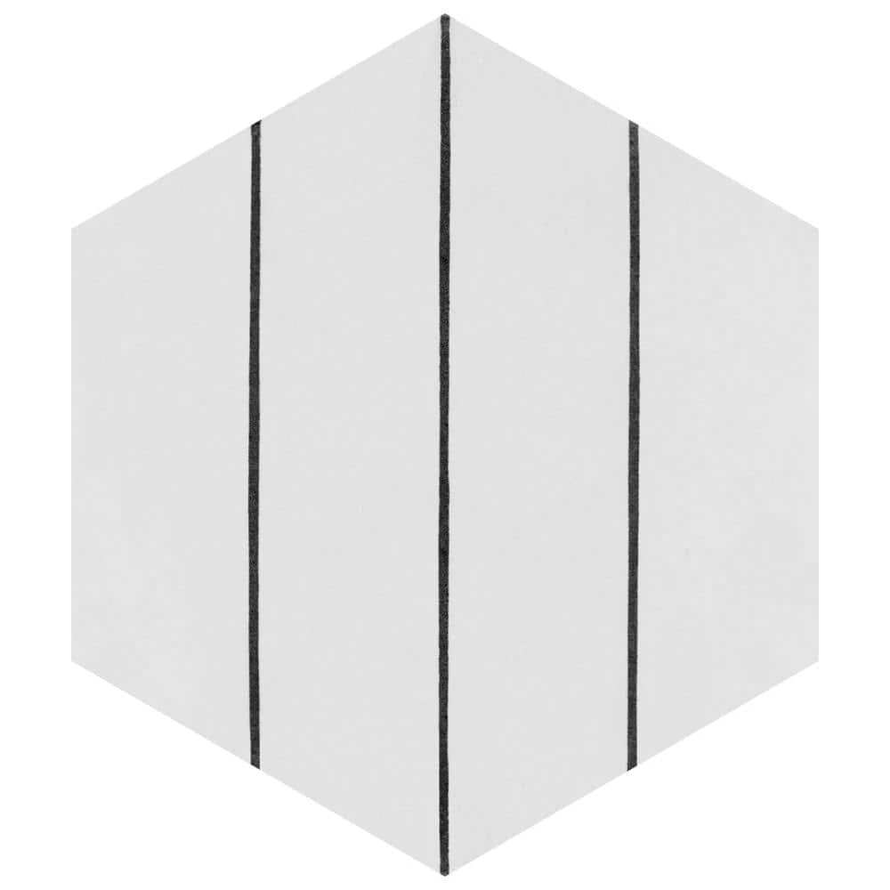 Porto Savona Hex Black 8-5/8 in. x 9-7/8 in. Porcelain Floor and Wall Tile (11.5 sq. ft./Case) by Merola Tile