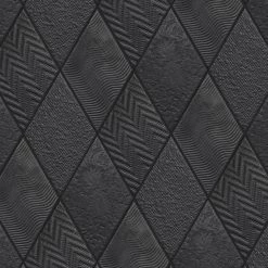 Rhombus Black 5-1/2 in. x 9-1/2 in. Porcelain Floor and Wall Tile (11.68 sq. ft. / case) by Merola Tile