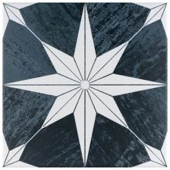 Cassis Stella Black Night 9-3/4 in. x 9-3/4 in. Porcelain Floor and Wall Tile (10.88 sq. ft./Case) by Merola Tile